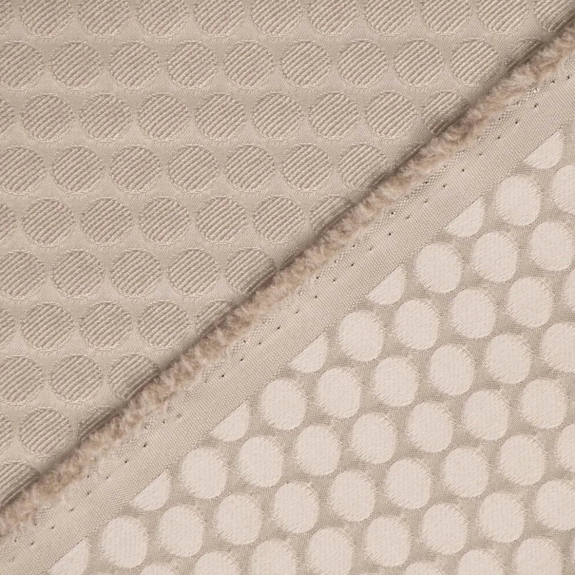 SCHÖNER LEBEN. Kissenhülle Jacquard Punkte beige dunkelbeige verschiedene Größen