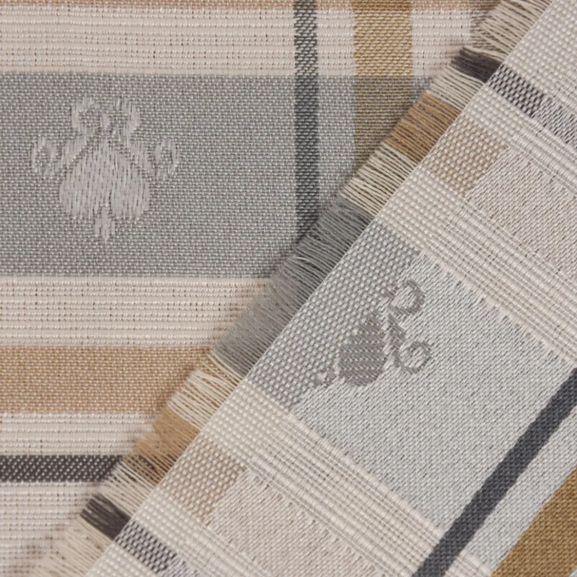 SCHÖNER LEBEN. Kissenhülle Karos mit Herzchen beige verschiedene Größen