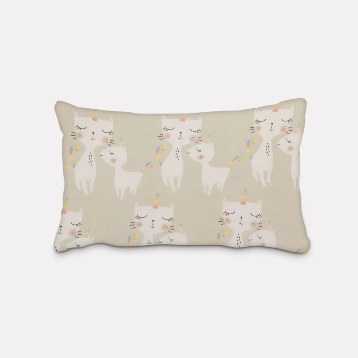 SCHÖNER LEBEN. Kissenhülle Katzen Caticorn beige pastell verschiedene Größen