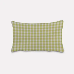 SCHÖNER LEBEN. Kissenhülle Landhaus kariert lime weiß Karogröße ca.1,3x1,3cm verschiedene Größen