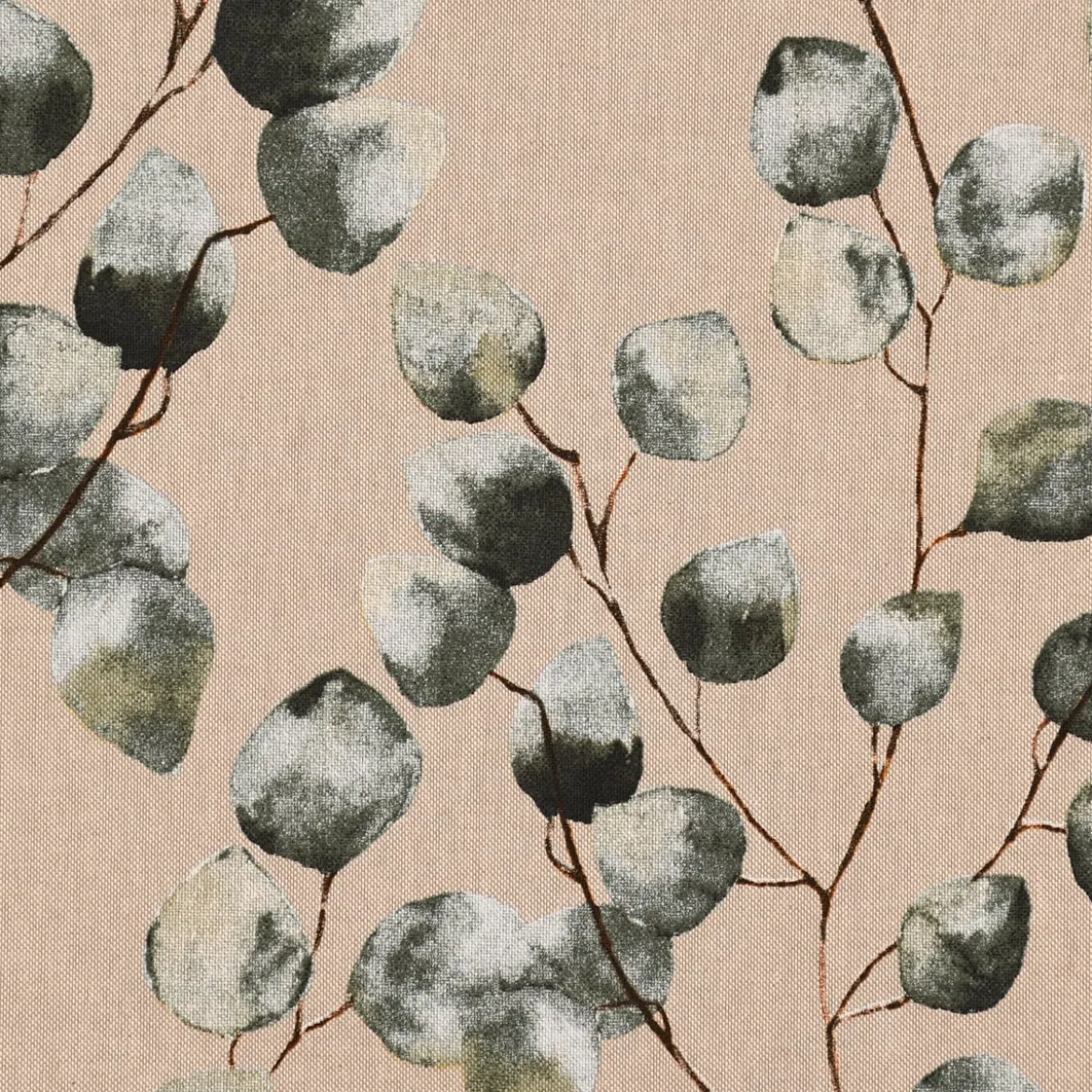 SCHÖNER LEBEN. Kissenhülle Leinenlook Eukalyptus Leaves Eukalyptusblätter natur grün verschiedene Größen