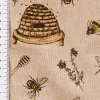 SCHÖNER LEBEN. Kissenhülle Leinenlook Bee Honey Buzzing Honig Bienen Korb natur gelb verschiedene Größen