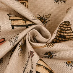 SCHÖNER LEBEN. Kissenhülle Leinenlook Bee Honey Buzzing Honig Bienen Korb natur gelb verschiedene Größen