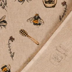 SCHÖNER LEBEN. Kissenhülle Leinenlook Bee Honey Buzzing Honig Bienen Korb natur gelb verschiedene Größen