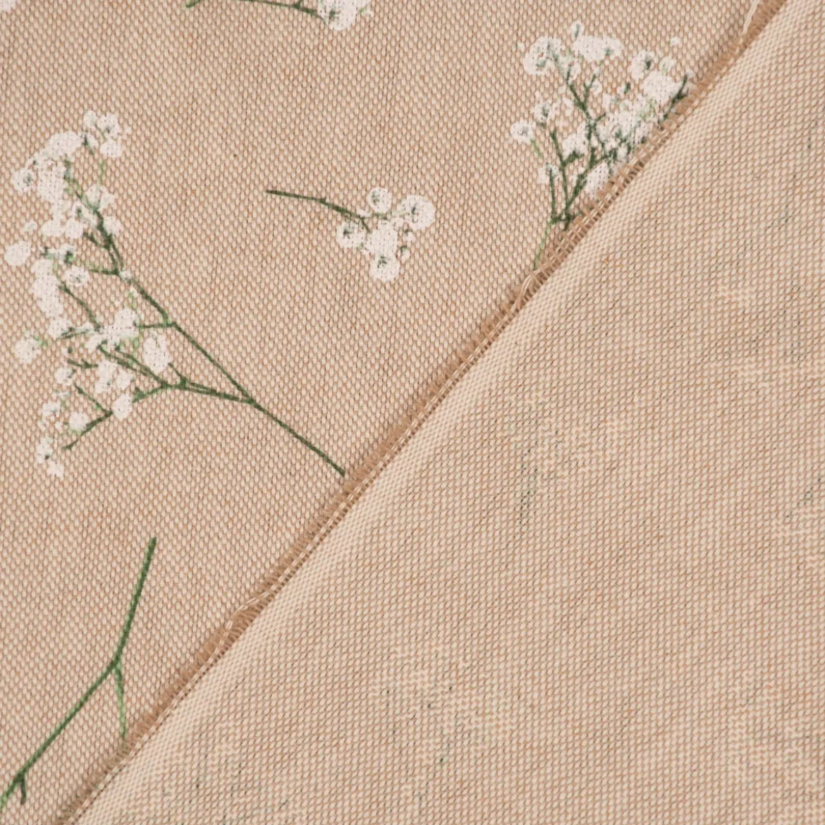 SCHÖNER LEBEN. Kissenhülle Leinenlook Florist Elegant Schleierkraut natur weiß verschiedene Größen