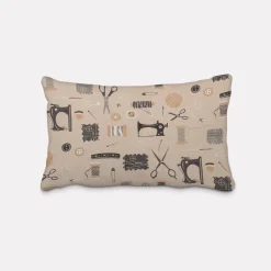 SCHÖNER LEBEN. Kissenhülle Leinenlook Sewing Atelier Nähzubehör natur schwarz verschiedene Größen