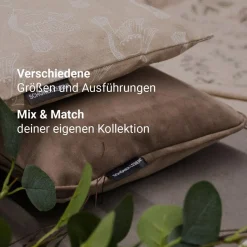 SCHÖNER LEBEN. Kissenhülle Leinenlook meliert uni dunkelblau verschiedene Größen