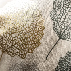 SCHÖNER LEBEN. Kissenhülle Leinenlook Blätter Blattskelett natur grün goldmetallic verschiedene Größen