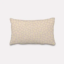 SCHÖNER LEBEN. Kissenhülle Leinenlook Daisy Sweet Garden Gänseblümchen Blüten natur weiß verschiedene Größen