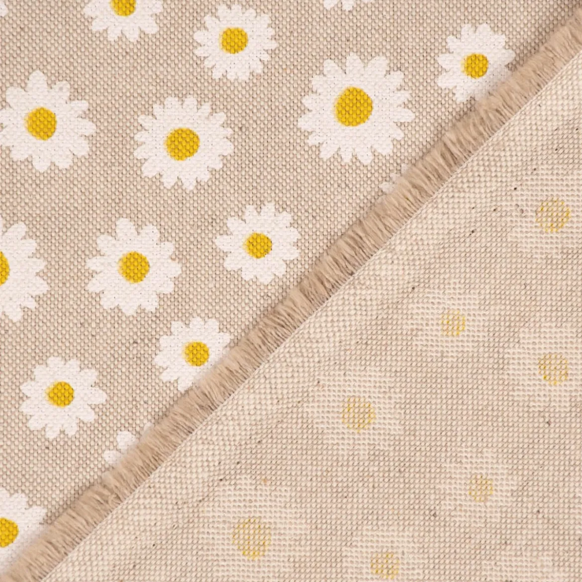 SCHÖNER LEBEN. Kissenhülle Leinenlook Daisy Sweet Garden Gänseblümchen Blüten natur weiß verschiedene Größen