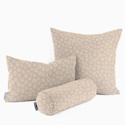 SCHÖNER LEBEN. Kissenhülle Leinenlook Daisy Sweet Garden Gänseblümchen Blüten natur weiß verschiedene Größen