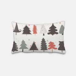 SCHÖNER LEBEN. Kissenhülle Merry Christmas Weihnachtsbaum ecru schwarz rot verschiedene Größen