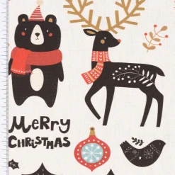 SCHÖNER LEBEN. Kissenhülle Merry Christmas Bär Igel Hirsch Baum ecru schwarz rot verschiedene Größen