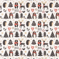 SCHÖNER LEBEN. Kissenhülle Merry Christmas Bär Igel Hirsch Baum ecru schwarz rot verschiedene Größen