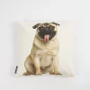 Schöner Leben Kissenhülle Mops braun weiß 40x40cm