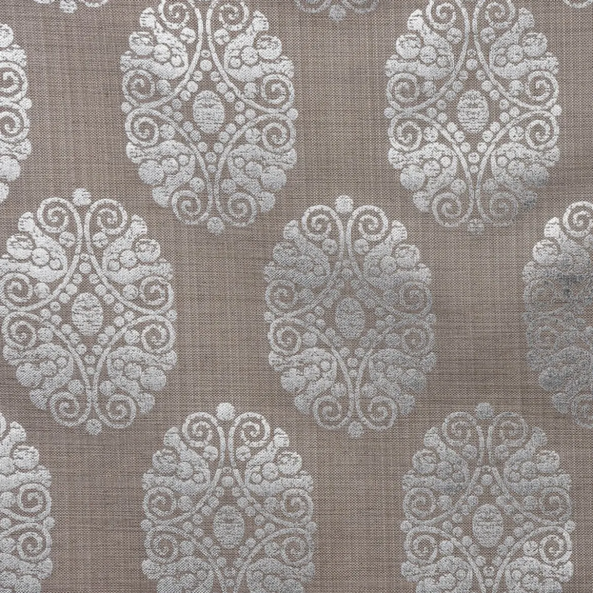 Schöner Leben Kissenhülle Ornament silber taupe 50x50cm