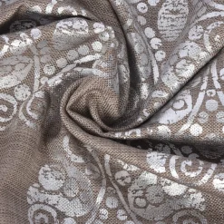 Schöner Leben Kissenhülle Ornament silber taupe 50x50cm