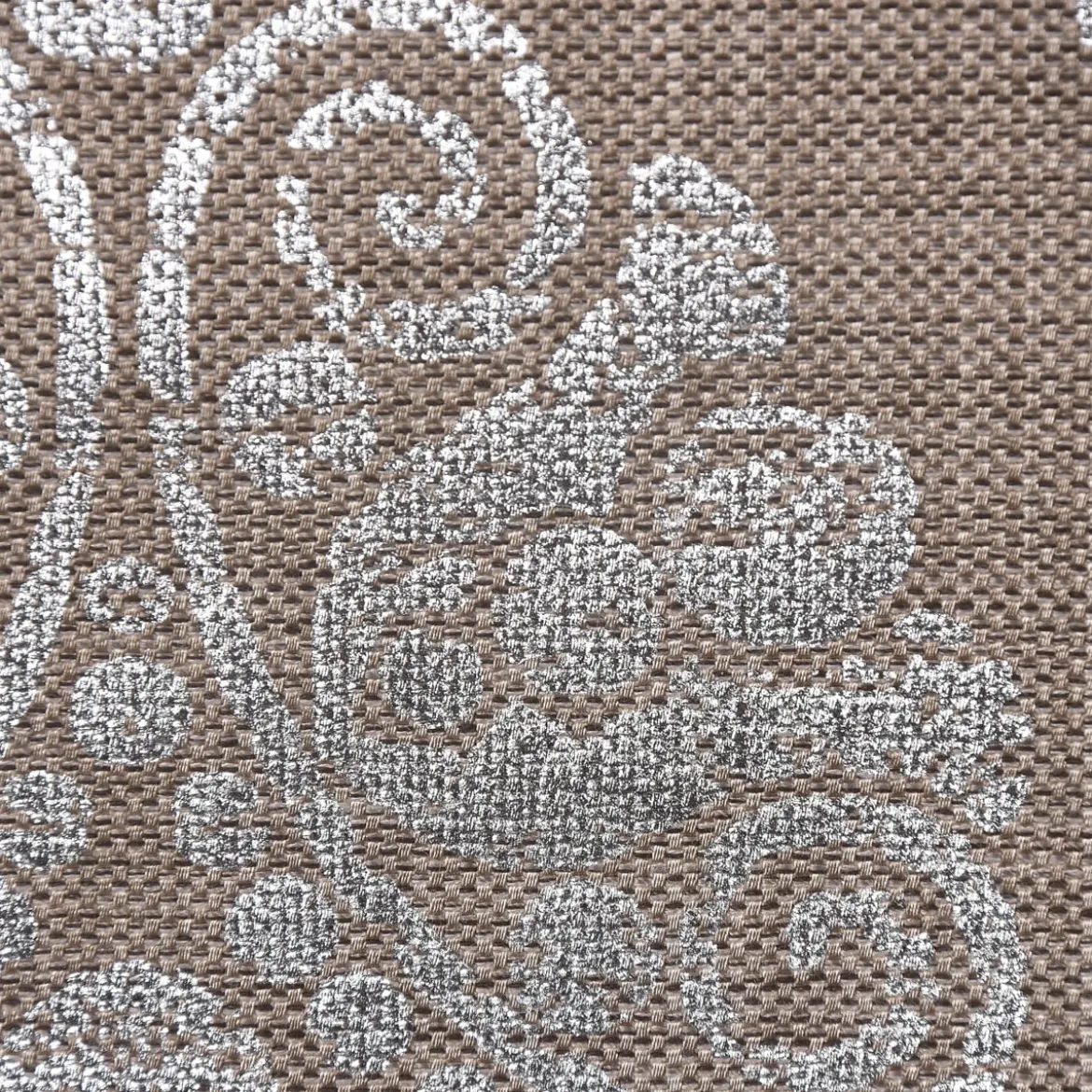 Schöner Leben Kissenhülle Ornament silber taupe 50x50cm