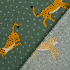 SCHÖNER LEBEN. Kissenhülle Ottoman Leopard Punkte grün gelb verschiedene Größen