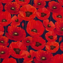 SCHÖNER LEBEN. Kissenhülle Outdoor Mohnblumen rot dunkelblau verschiedene Größen