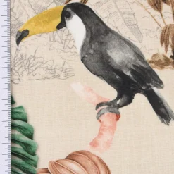 SCHÖNER LEBEN. Kissenhülle Outdoor Palmen Papagei Flamingo beige bunt versch. Größen