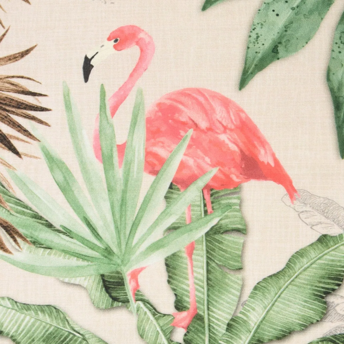 SCHÖNER LEBEN. Kissenhülle Outdoor Palmen Papagei Flamingo beige bunt versch. Größen
