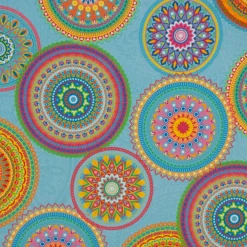 SCHÖNER LEBEN. Kissenhülle Outdoor Mandalas türkis mulitcolor verschiedene Größen