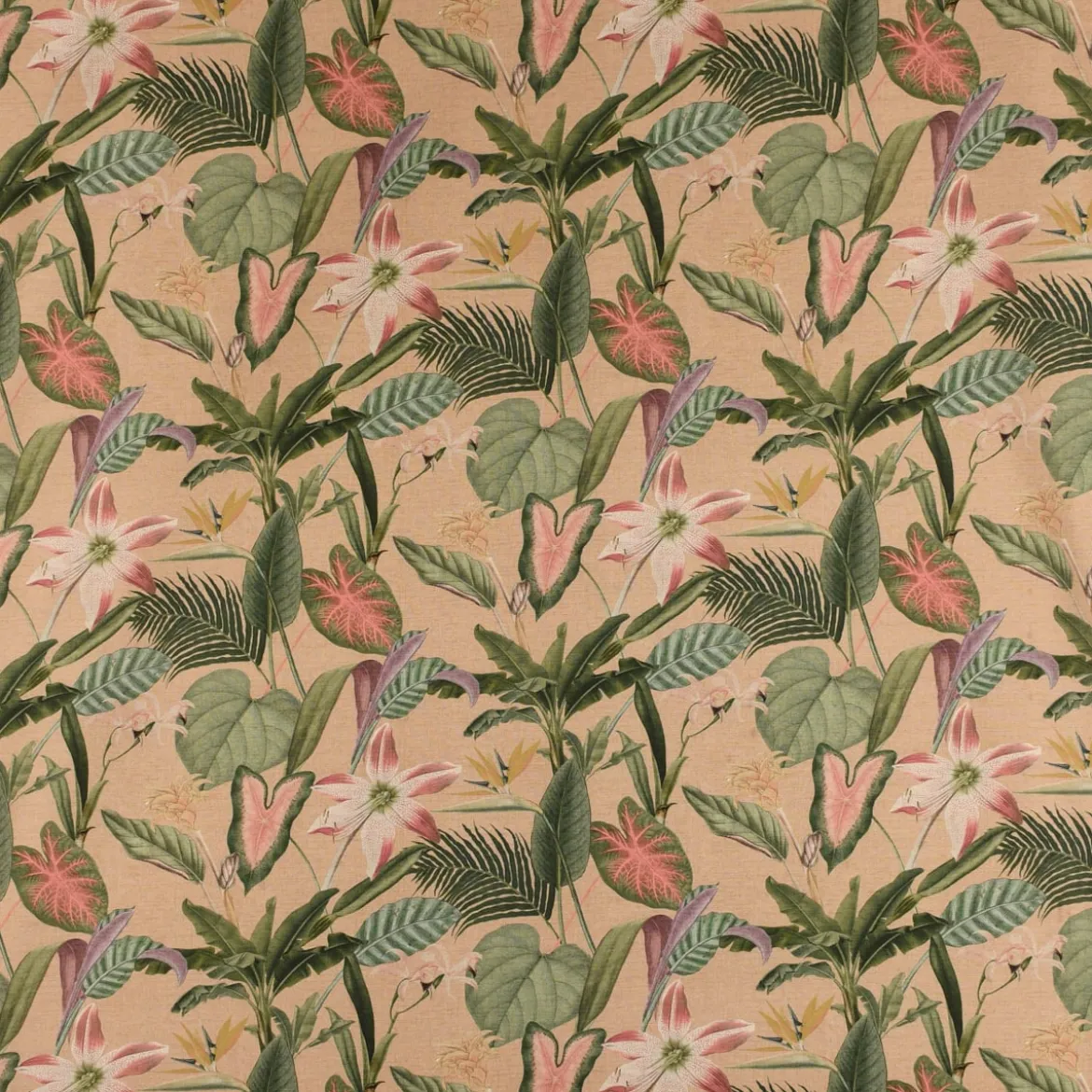 SCHÖNER LEBEN. Kissenhülle Outdoor Romantic Botanic Exotik Blumen beige grün rosa verschiedene Größen