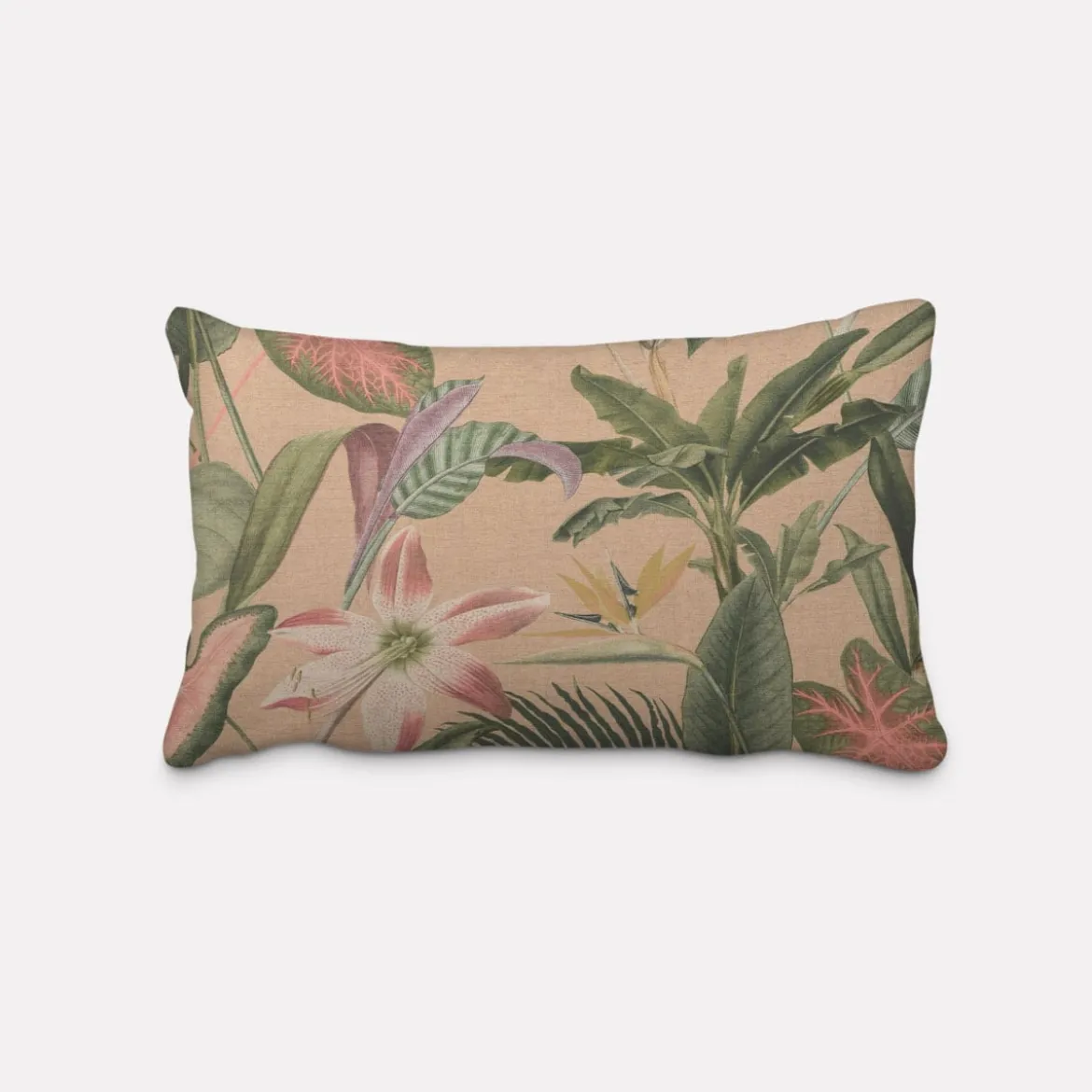 SCHÖNER LEBEN. Kissenhülle Outdoor Romantic Botanic Exotik Blumen beige grün rosa verschiedene Größen