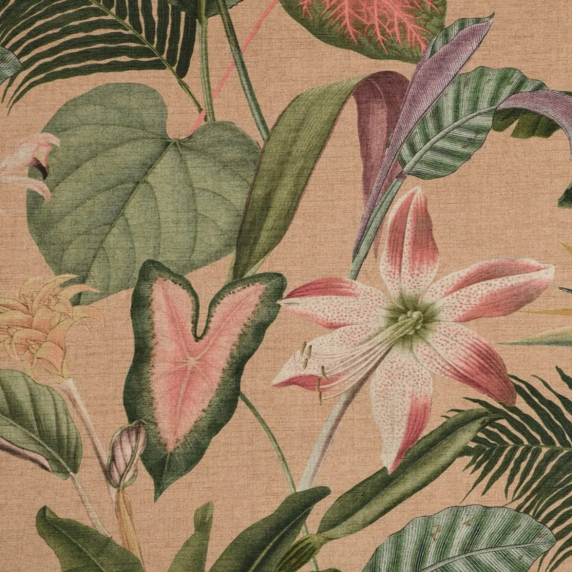 SCHÖNER LEBEN. Kissenhülle Outdoor Romantic Botanic Exotik Blumen beige grün rosa verschiedene Größen