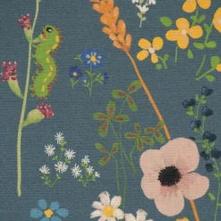 SCHÖNER LEBEN. Kissenhülle Outdoor Happy Garden Blumen Vögel blau bunt verschiedene Größen