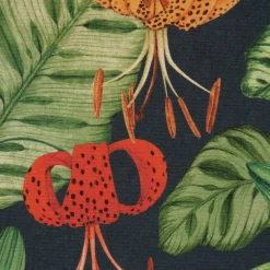 SCHÖNER LEBEN. Kissenhülle Outdoor Tropical Garden Party Blätter Blüten dunkelblau grün rot verschiedene Größen