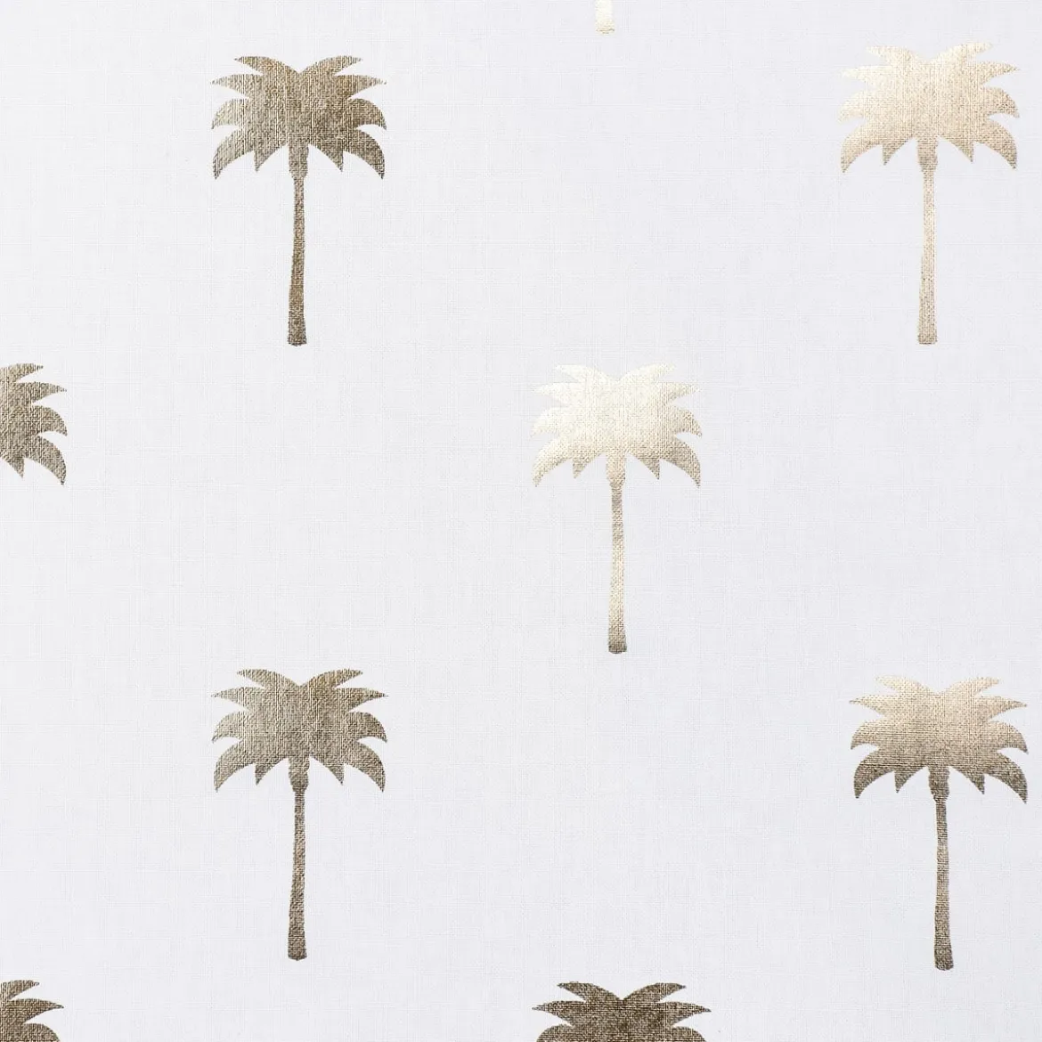 SCHÖNER LEBEN. Kissenhülle Palmen weiß goldfarbig metallic 50x50cm