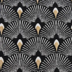 SCHÖNER LEBEN. Kissenhülle Pfau Jacquard schwarz weiß goldfarbig 30x50cm