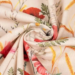 SCHÖNER LEBEN. Kissenhülle Poppy Mohnblumen Kamille Getreide beige rot verschiedene Größen