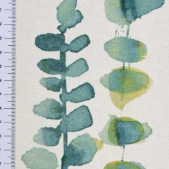 SCHÖNER LEBEN. Kissenhülle Ranken Blätter Aquarell weiß grün blau verschiedene Größen