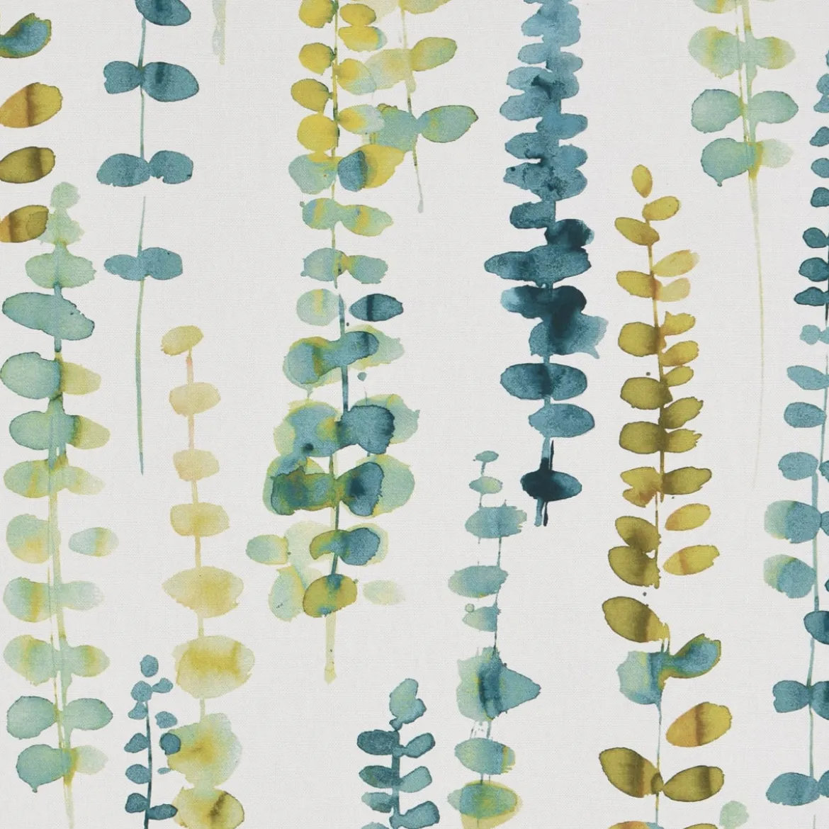 SCHÖNER LEBEN. Kissenhülle Ranken Blätter Aquarell weiß grün blau verschiedene Größen