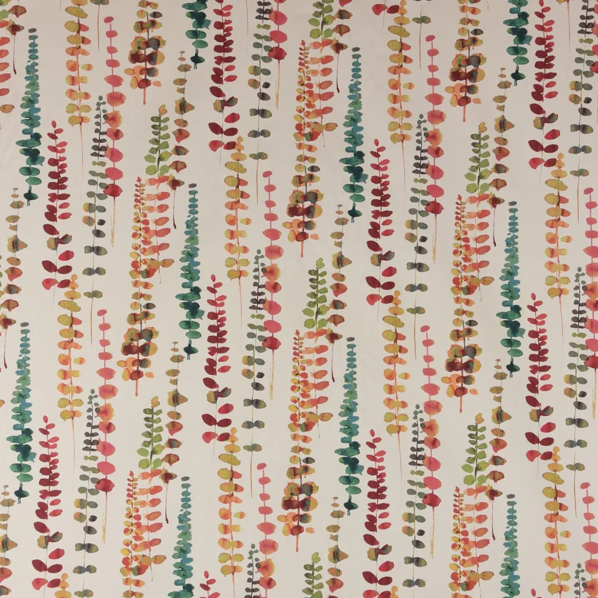 SCHÖNER LEBEN. Kissenhülle Ranken Blätter Aquarell beige terrakotta grün rot verschiedene Größen