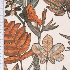 SCHÖNER LEBEN. Kissenhülle Retro Blätter Blumen wollweiß orange braun verschiedene Größen
