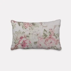SCHÖNER LEBEN. Kissenhülle Rosen Pfingstrosen Blüten Ornamente creme rosa pink grün verschiedene Größen