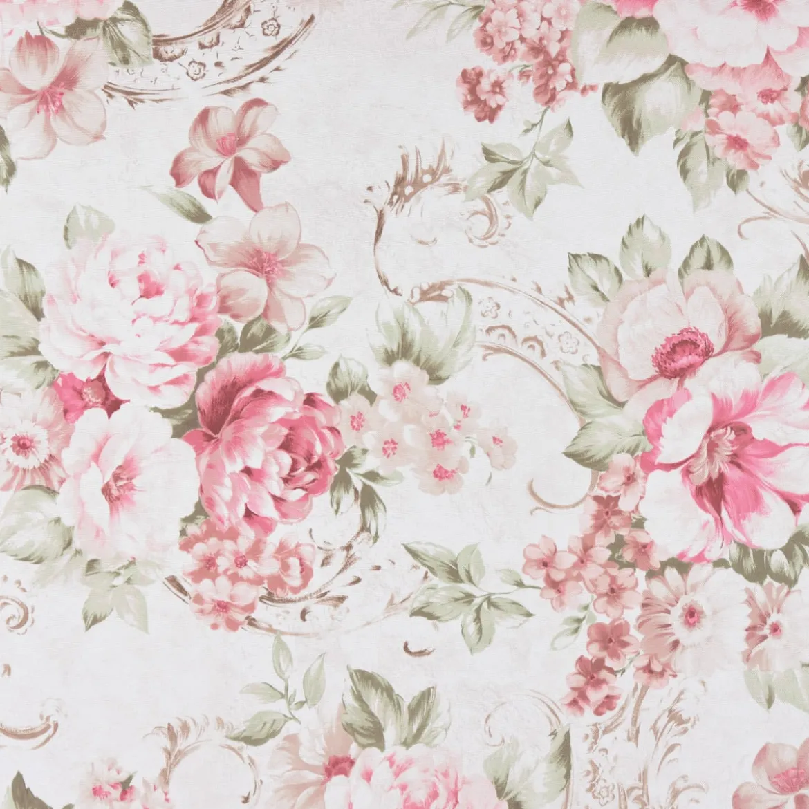 SCHÖNER LEBEN. Kissenhülle Rosen Pfingstrosen Blüten Ornamente creme rosa pink grün verschiedene Größen