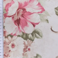 SCHÖNER LEBEN. Kissenhülle Rosen Pfingstrosen Blüten Ornamente creme rosa pink grün verschiedene Größen