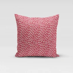 SCHÖNER LEBEN. Kissenhülle rot mit Kleksen Tropfen 50x50cm