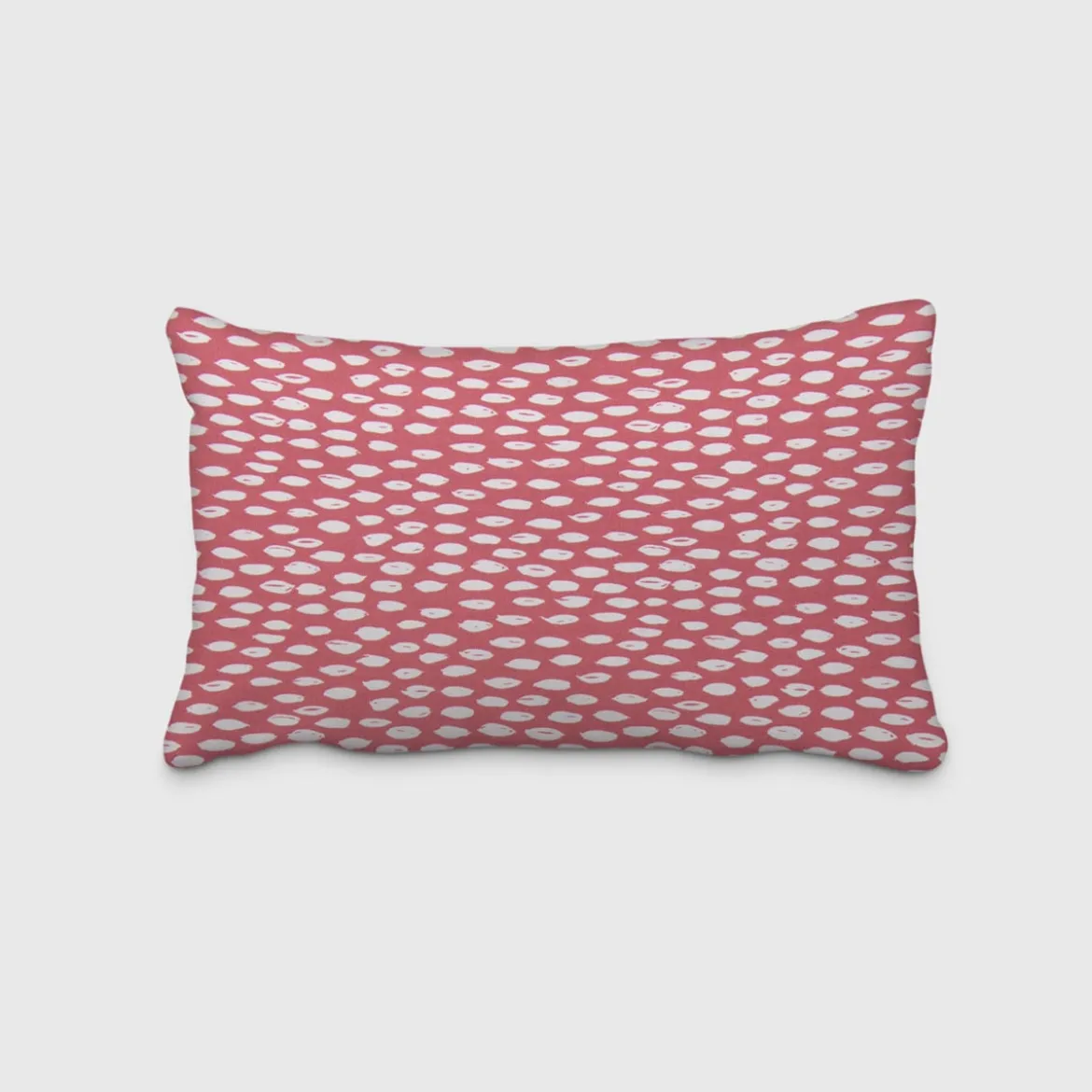 SCHÖNER LEBEN. Kissenhülle rot mit Kleksen Tropfen 30x50cm