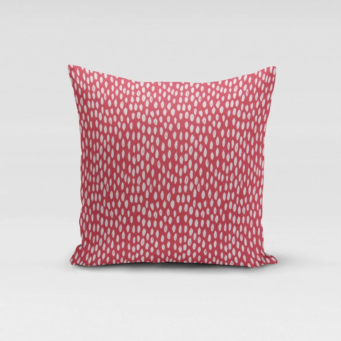 SCHÖNER LEBEN. Kissenhülle rot mit Kleksen Tropfen 40x40cm