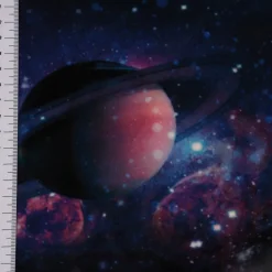 SCHÖNER LEBEN. Kissenhülle Samt Velvet Galaxy Future Planeten Weltall blau bunt verschiedene Größen