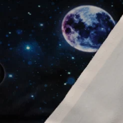 SCHÖNER LEBEN. Kissenhülle Samt Velvet Galaxy Future Planeten Weltall blau bunt verschiedene Größen