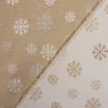 SCHÖNER LEBEN. Kissenhülle Schneeflocken beidseitig gold beige 50x50cm