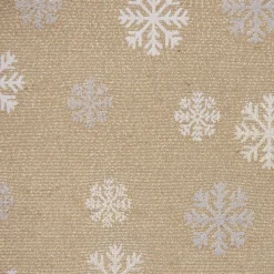 SCHÖNER LEBEN. Kissenhülle Schneeflocken beidseitig gold beige 50x50cm