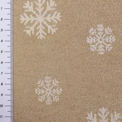 SCHÖNER LEBEN. Kissenhülle Schneeflocken beidseitig gold beige 50x50cm